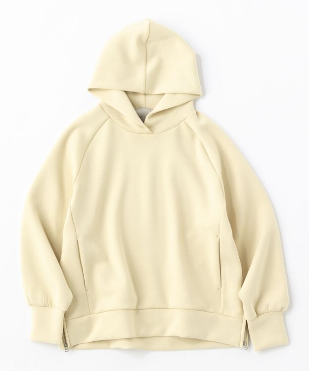 UNFILO L 【洗える】ダブルフェイス サイドZIPフーディ イエロー