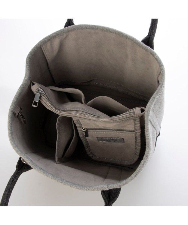 UNBILLION カシュカシュ cachechche / メルトン風パーテーショントート ダークグレー