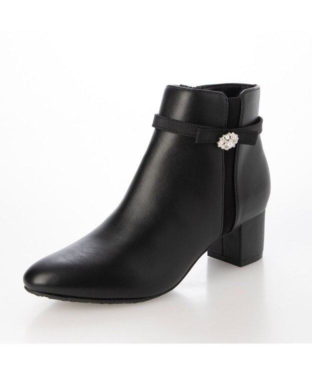 ing <Pitti>4WAYファービジューリボンベルトショートブーツ ブラック