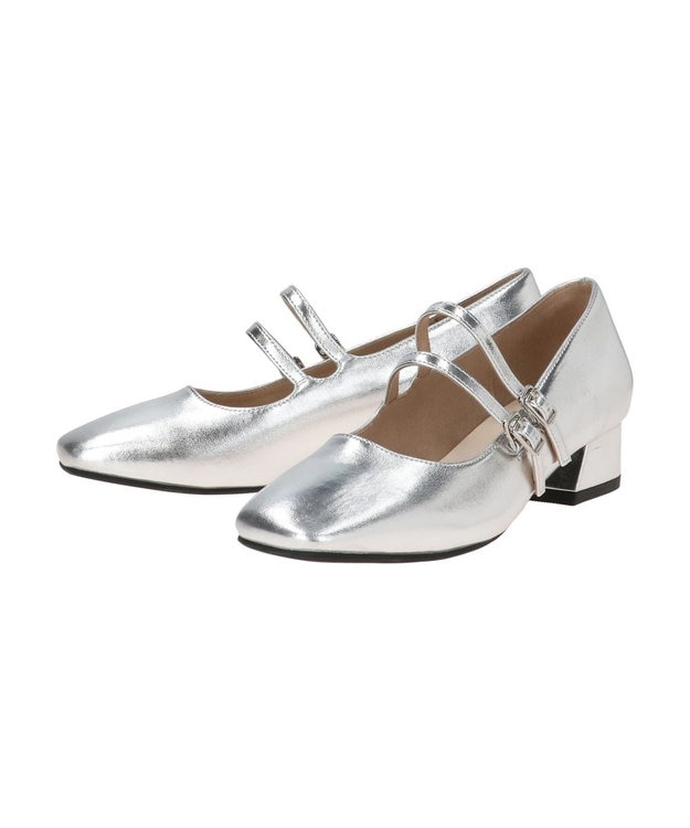 earth music&ecology ＯＲｉｅｎｔａｌ　ＴＲａｆｆｉｃ　ストラップパンプス Silver
