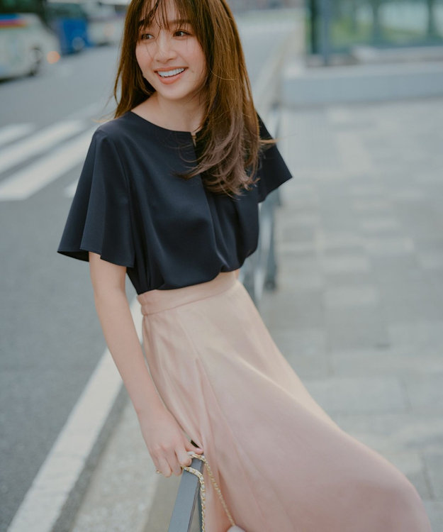 ANY SIS S 【接触冷感・UVカット・吸水速乾】サラキレイ ブラウス ネイビー