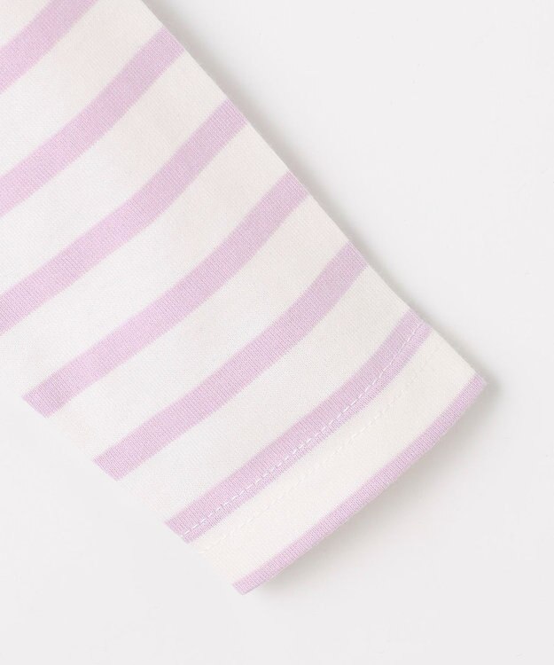 組曲 KIDS 【80-100㎝】 リボンボーダー Tシャツ ラベンダー