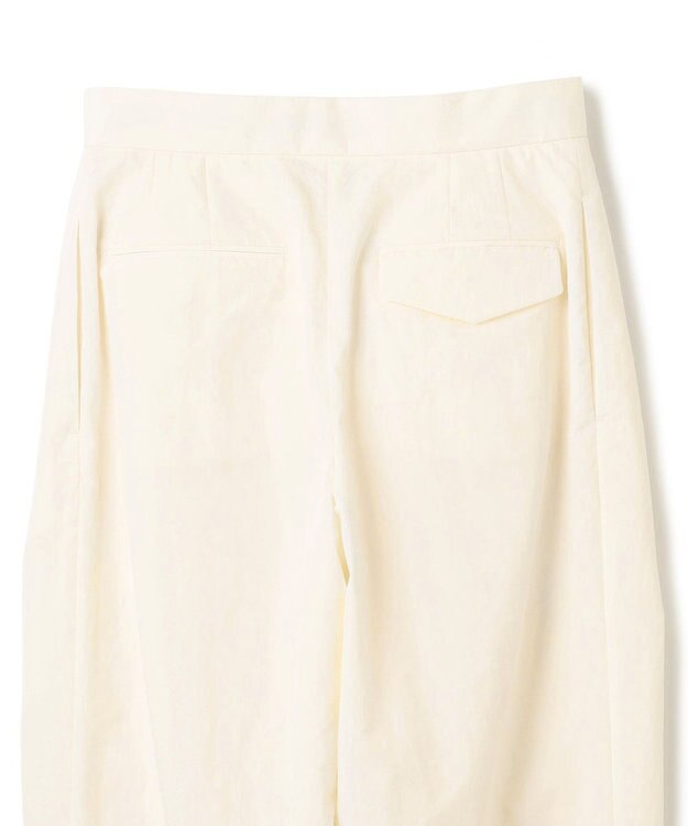 BEIGE， 【洗える】CROCUS / カービーシルエットタックパンツ Ecru