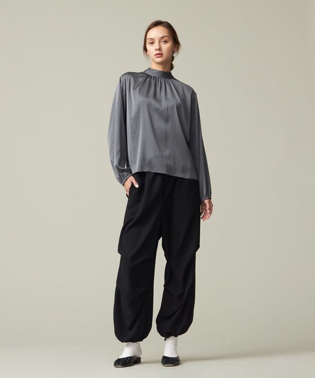 J.PRESS YORK STREET 【WOMEN】ジャージライクツイル ジョグパンツ ブラック系