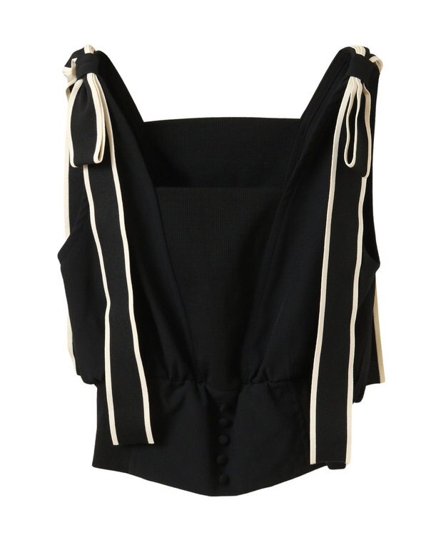 Green Parks ・ｓｗｉｎｇ　ｂｙ　ショルダーリボンノースリーブ Black