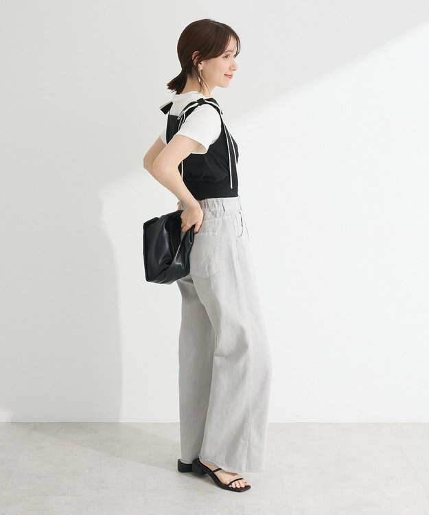 Green Parks ・ｓｗｉｎｇ　ｂｙ　ショルダーリボンノースリーブ Black