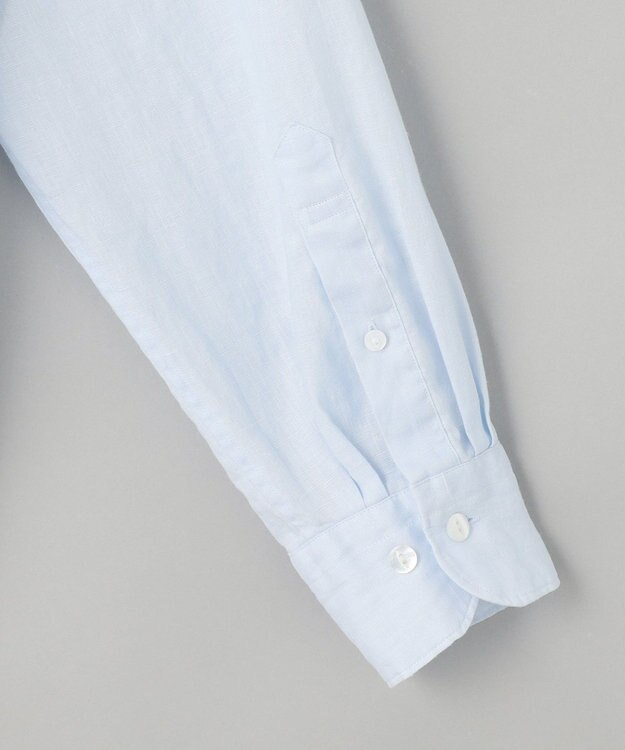 GOTAIRIKU ノルマンディリネン使用【洗える】カッタウェイカラー ソフトリネンシャツ サックスブルー系