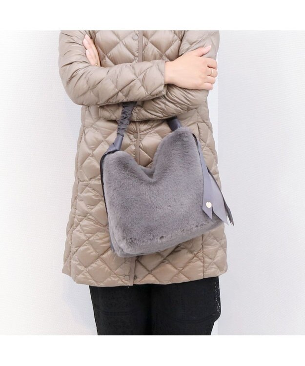 UNBILLION カシュカシュ cachecache / 下がりグログランワンハンドルエコファートート GY