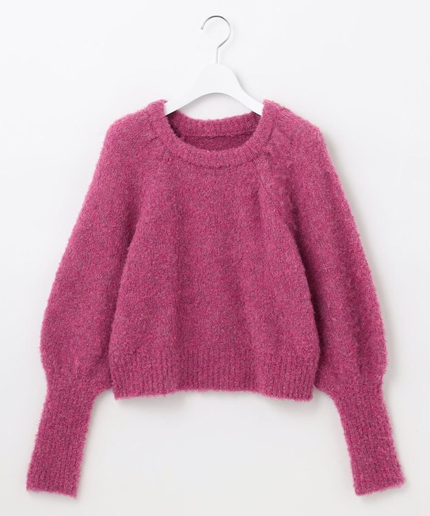 Feroux 【洗える】ブークレーラグラン ニット ローズ系