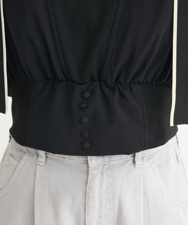 Green Parks ・ｓｗｉｎｇ　ｂｙ　ショルダーリボンノースリーブ Black