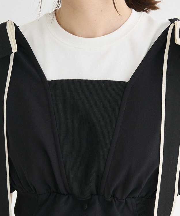 Green Parks ・ｓｗｉｎｇ　ｂｙ　ショルダーリボンノースリーブ Black