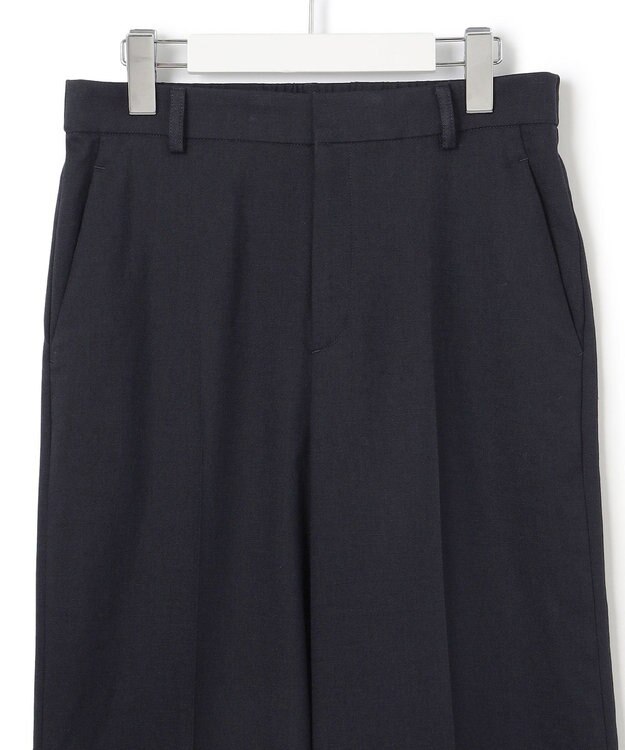 23区 【セットアップ対応/防シワ性/洗える】アイアスマットストレッチ セミワイド パンツ ネイビー系