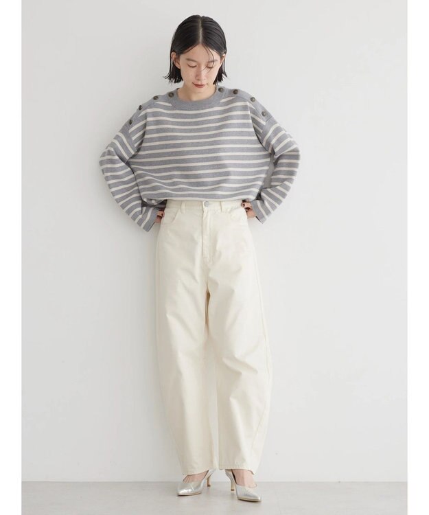 AMERICAN HOLIC バイパチショルダーボタンニットプルオーバー Gray Mixture