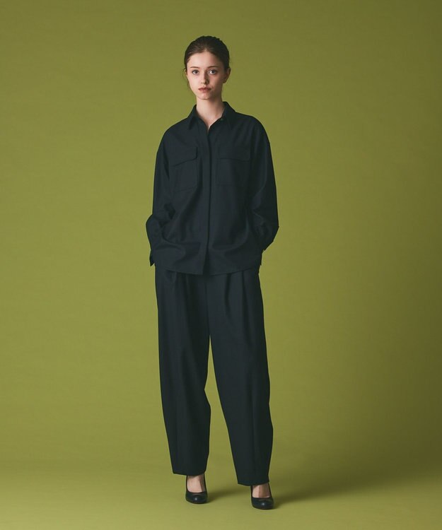 GRACE CONTINENTAL ウールミリタリーシャツ ブラック