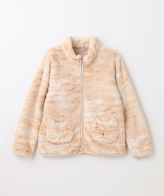 ANY KIDS ネコポケットボアブルゾン 茶トラ