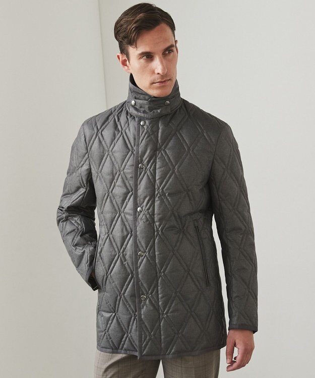  【仕事で着用可】ブライトシャンブレー キルティング ドレスダウン