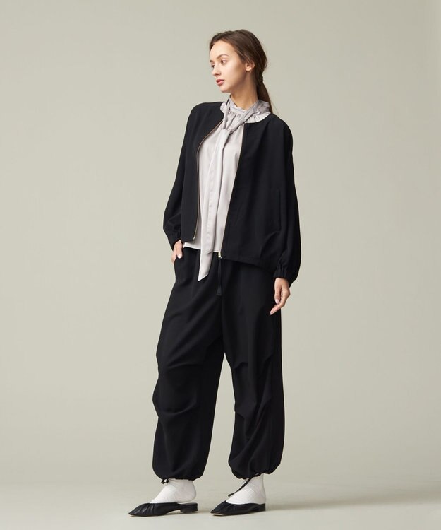 J.PRESS YORK STREET 【WOMEN】ジャージライクツイル ジョグパンツ ブラック系