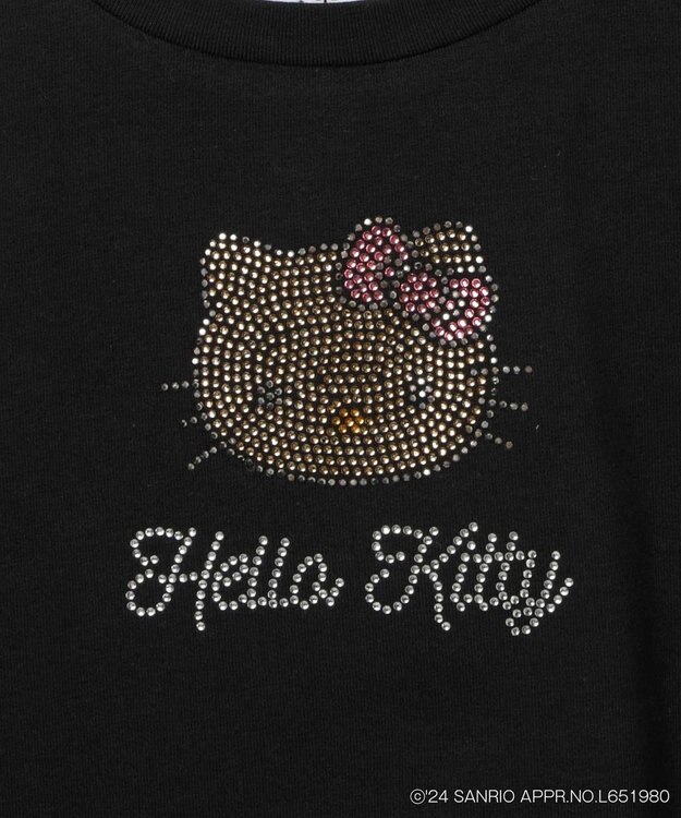 WEGO 【サンリオ】HELLOKITTYコラボラインストーンワンポイントT ブラック