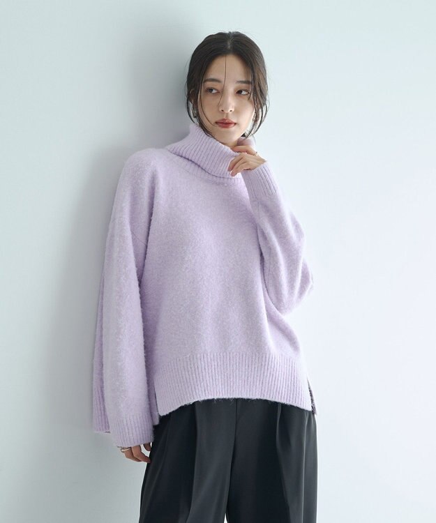 YECCA VECCA スリットタートルネックニット Sax