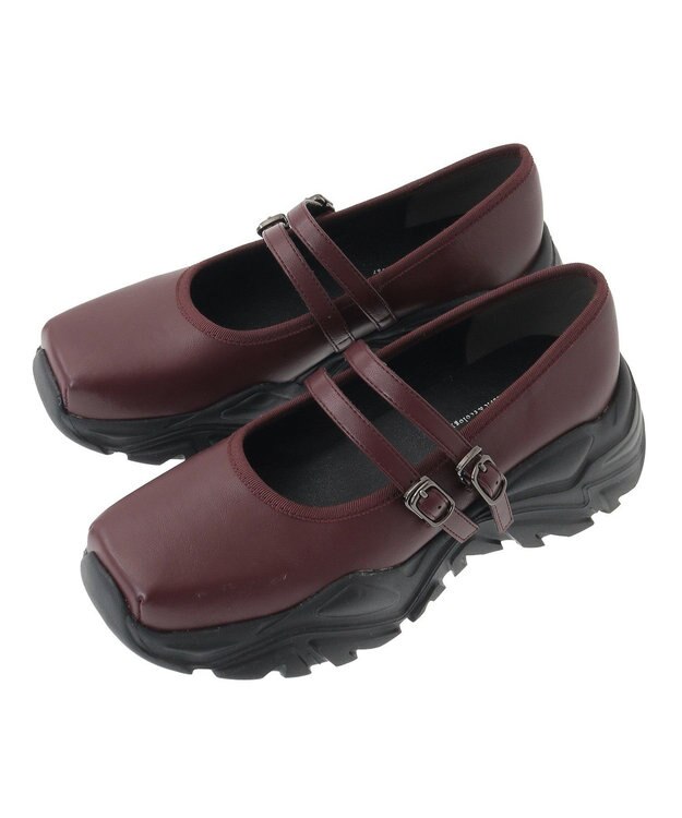 earth music&ecology ＯＲｉｅｎｔａｌ　ＴＲａｆｆｉｃ　メリージェーンスニーカー Bordeaux