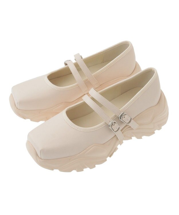 earth music&ecology ＯＲｉｅｎｔａｌ　ＴＲａｆｆｉｃ　メリージェーンスニーカー Ivory