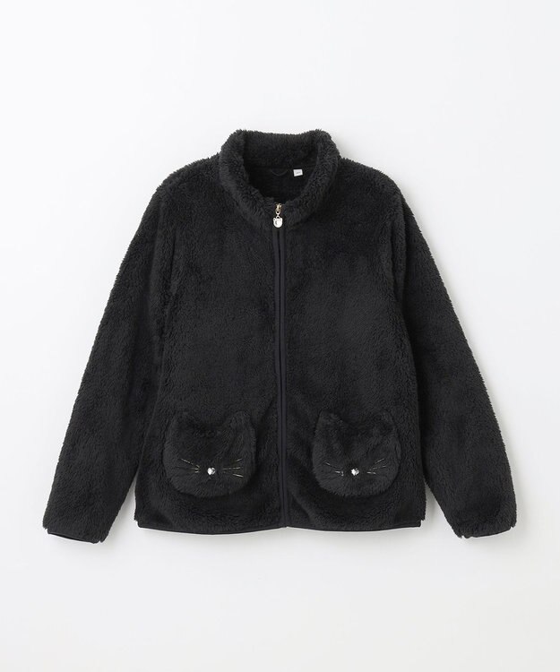 ANY KIDS ネコポケットボアブルゾン ブラック
