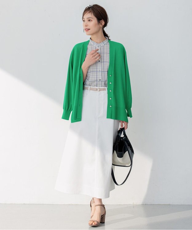 組曲 【洗える】デニムライクギャバ スカート アイボリー系