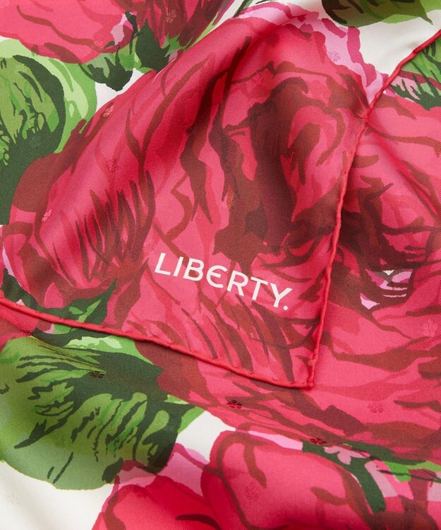 LIBERTY. カーライン ヘイズ 90x90 シルクスカーフ クリーム