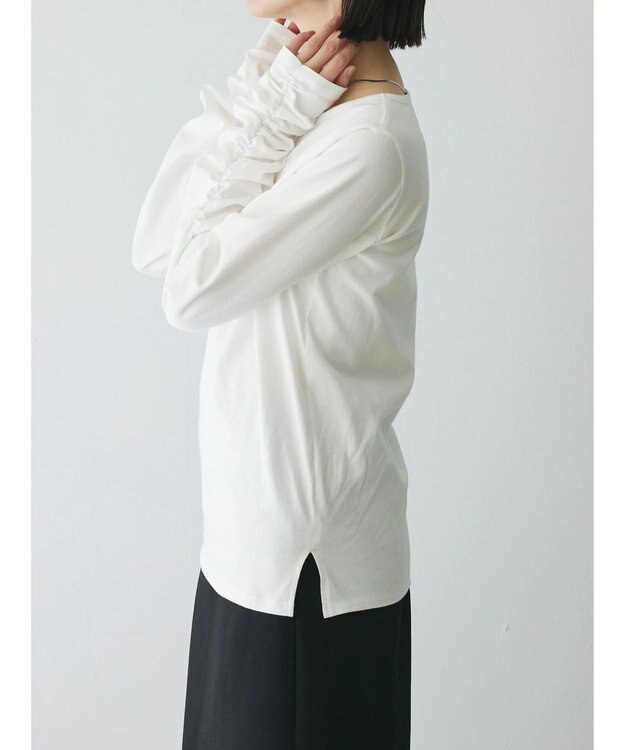 Green Parks AnriettMusee シャーリングスリーブＴシャツ＋レースキャミソールＳＥＴ Off White