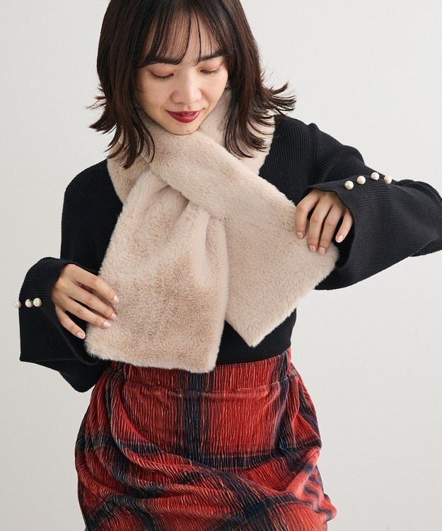 Green Parks フェイクファーティペット Beige