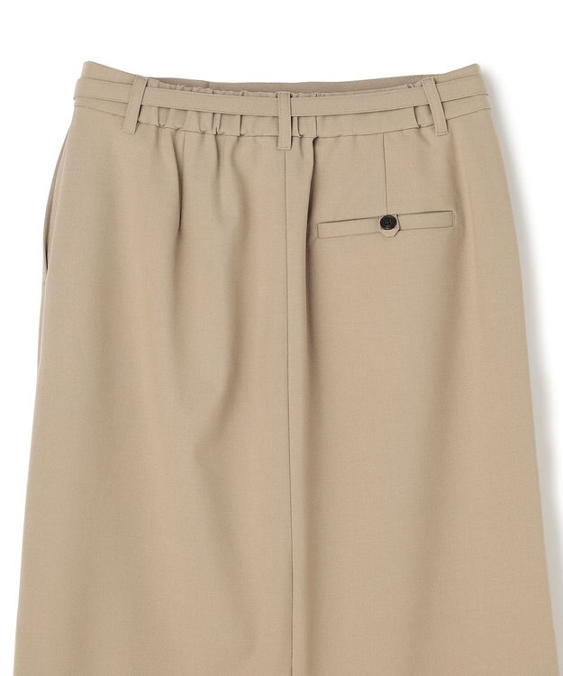 UNFILO L ウールライク Iラインスカート ベージュ