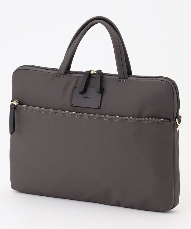 J.PRESS LADIES 【WEB限定・PC収納可・2way】ナイロン ショルダー付き PCケース グレー系