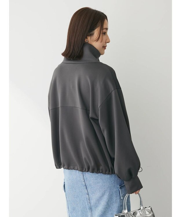 Green Parks トラックジャケット風カットカーディガン Charcoal Gray