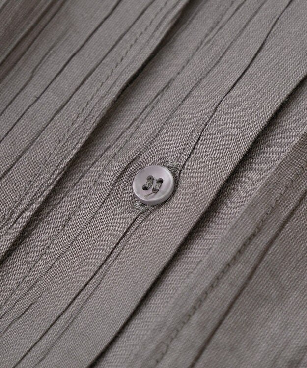 earth music&ecology 【接触冷感】裾ドロストフレンチスリーブシャツ Brown