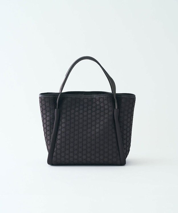 MIYABIYA LAQUOH【撥水加工】篭目柄エンボスボンディングトートL チョコレート