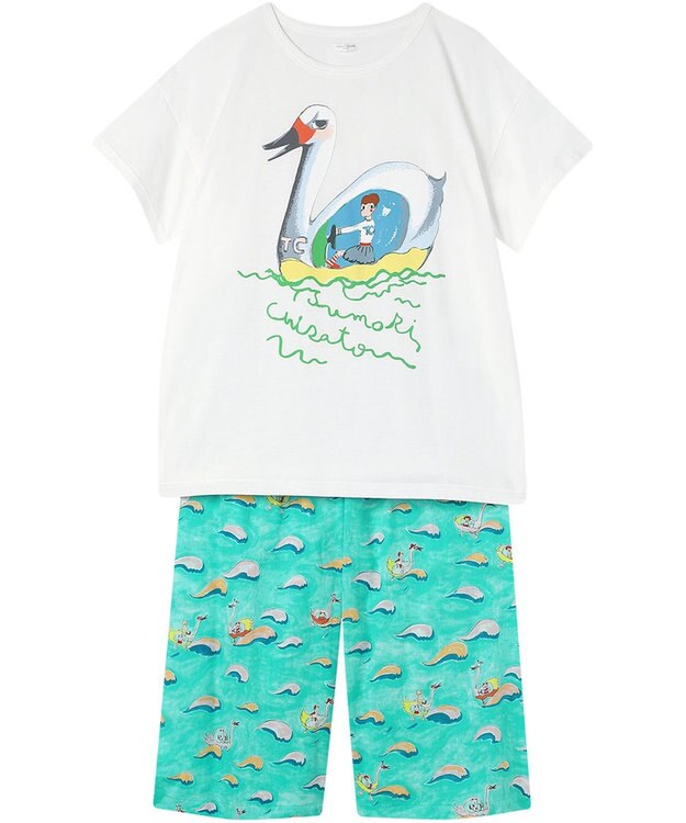tsumori chisato SLEEP ツモリチサト パジャマ 綿100%(トップス・ボトム) 4分袖 7分丈 レディース UDT110 /ワコール メロン