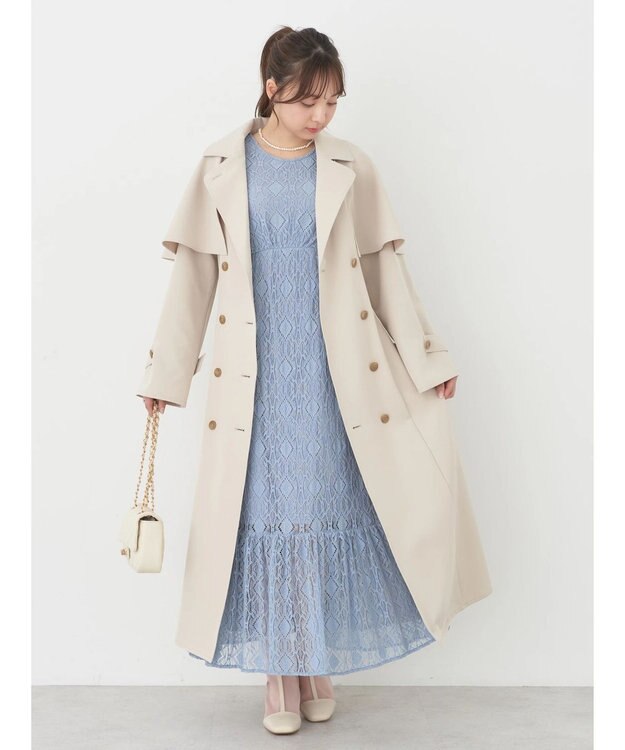 earth music&ecology 総レースワンピース Blue