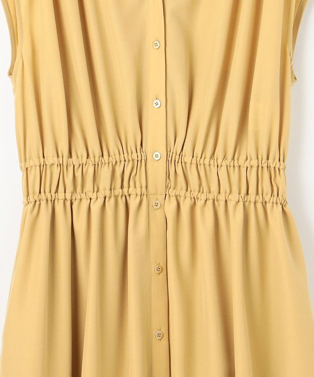 ANY SIS S 【洗える】フロントボタンギャザー ワンピース マスタード