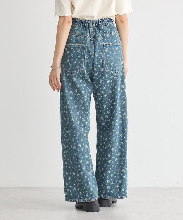 earth music&ecology タックホックデニムパンツ Flower