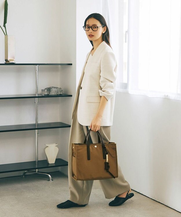 TOPKAPI LEE11月号掲載！【Breath TOPKAPI】撥水 マルチway スクエア A4 トートバッグ / 10ポケット キャメル