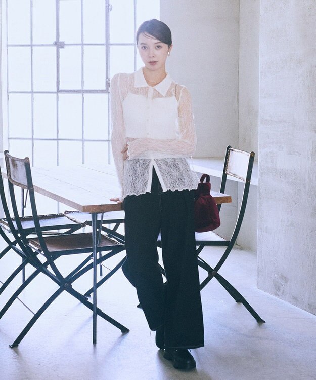 earth music&ecology タックホックデニムパンツ Black