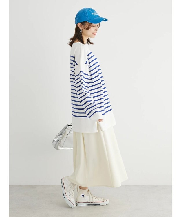 Green Parks 〈選べるきれシル〉フレアロング丈スカート Ivory