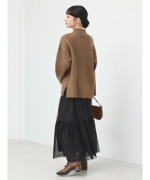 earth music&ecology ティアードチュールスカート Black