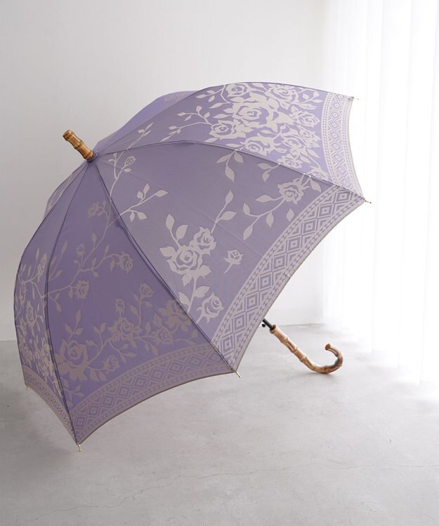 槇田商店 Kirie バラ ロイヤルパープル 長傘 藤色