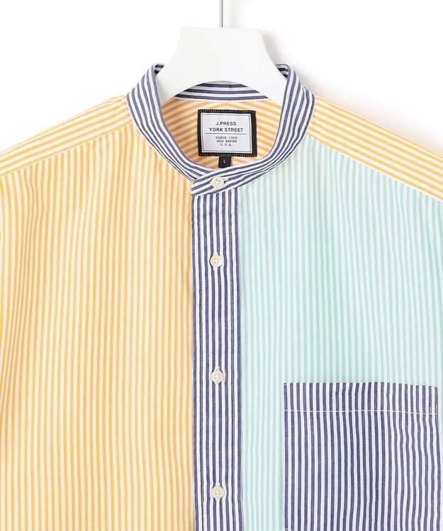 J.PRESS YORK STREET 【UNISEX】クレイジーパターン バンドカラーシャツ イエロー系8