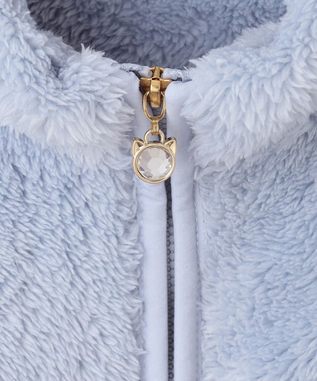 ANY KIDS ネコポケットボアブルゾン サックスブルー