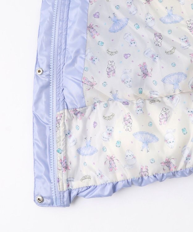 ANY KIDS 【フード取り外し/洗濯機可能】Aラインコート サックスブルー