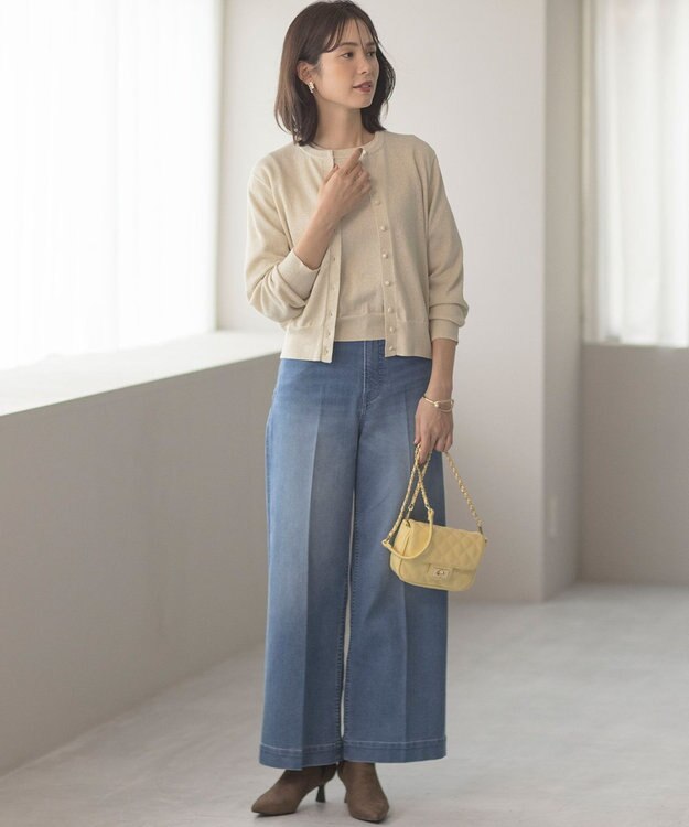 組曲 【WEB限定・2SET】ラメ入りアンサンブルニット シャンパンゴールド系