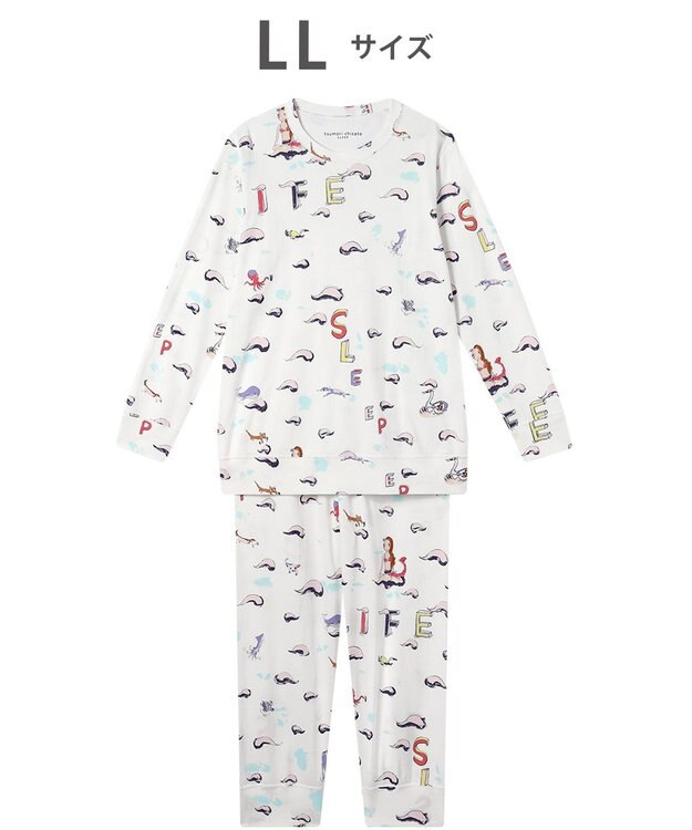 tsumori chisato SLEEP ツモリチサト パジャマ 長袖 長ズボン 綿100%(本体) スムース素材 レディース UDX501 /ワコール アイボリー