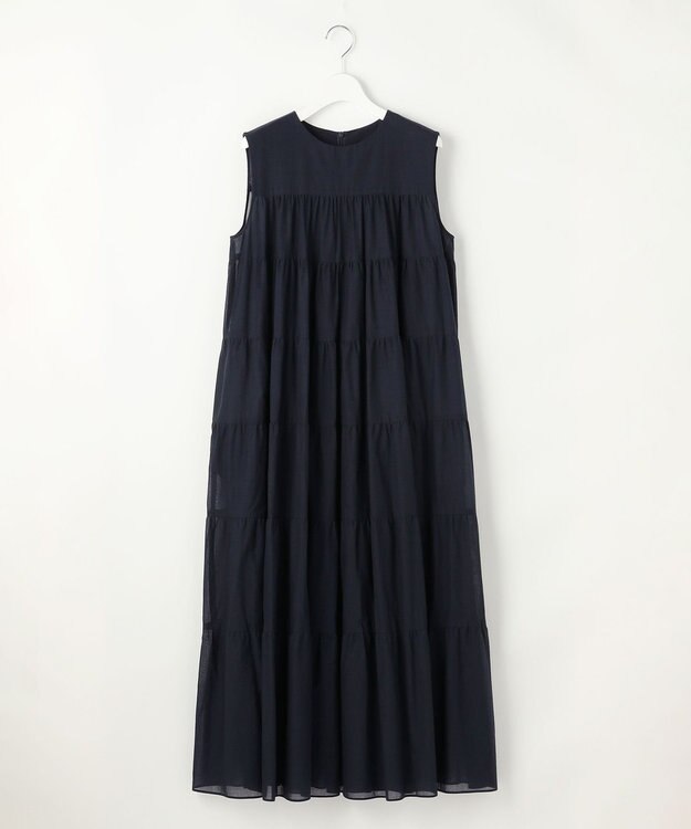 自由区 S コットンティアード ワンピース ネイビー